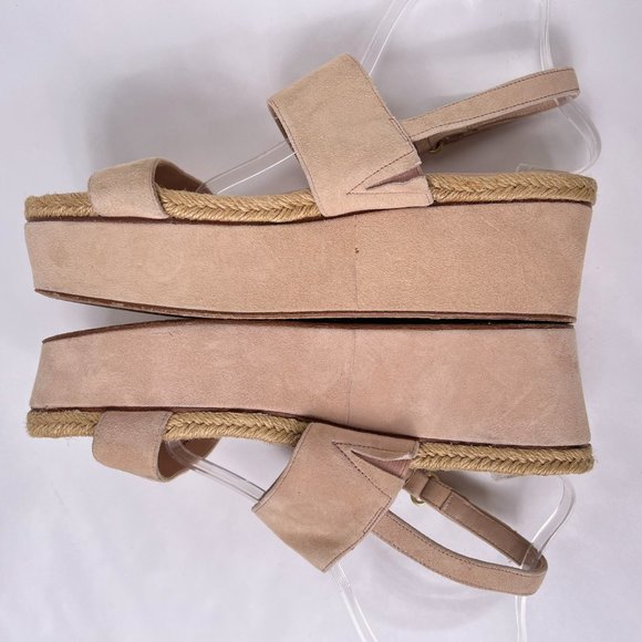 Alice and Olivia Anastasia Blush Pink Suede Platform Espadrille Sandals Size 40 - Picture 6 of 10